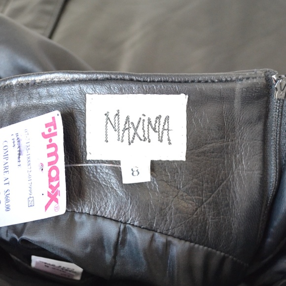 • MAXIMA LEATHER PENCIL SKIRT • - Picture 6 of 6